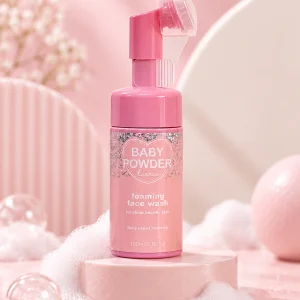 فوم شستوشوی صورت لونکو مدل Baby Powder مناسب برای انواع پوست حجم 100 میلیلیتر